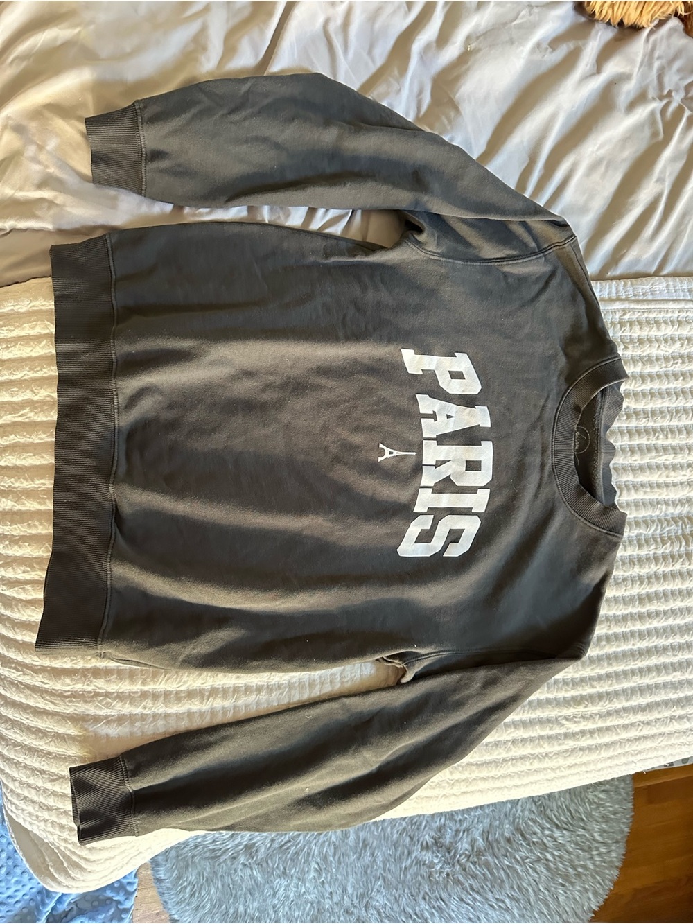 Nordstrom Women's Gray Crewneck Sweater with 'PARIS' Graphic